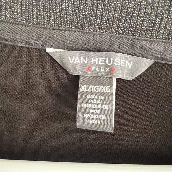 Van Heusen Flex Men’s Mock Neck Long Sleeve Quarter Zip Pullover Black Size XL - Picture 5 of 12